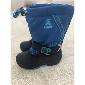 Kamik Snowbug Navy Blue Winter Fur Lined Snow Boots Toddler Boys Size 1